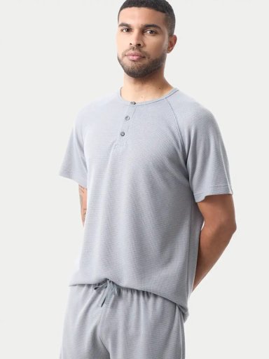 PIJAMA HOMBRE MARQUIS CORTO WAFFLE - 4