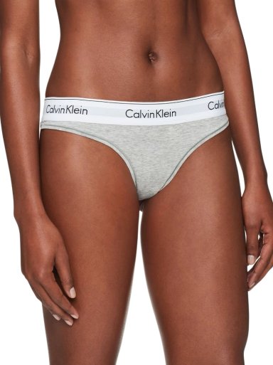 CALZÓN ALGODÓN MUJER CALVIN KLEIN GRIS THONG