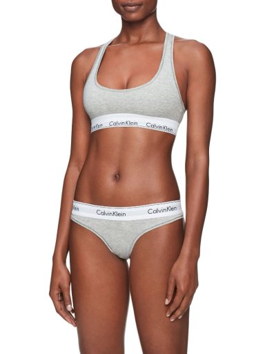 CALZÓN ALGODÓN MUJER CALVIN KLEIN GRIS THONG - 3