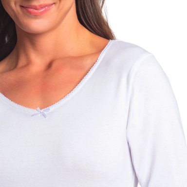 CAMISETA MANGA LARGA ALGODÓN MUJER CAFFARENA 4409 CALENTADOR - 3