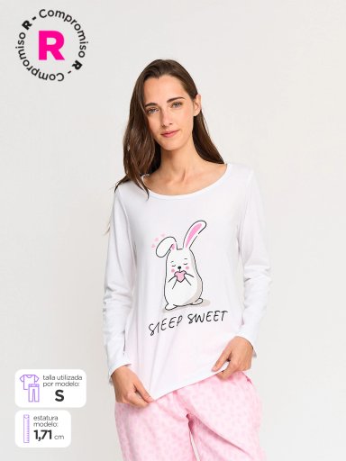 POLERA MANGA LARGA MUJER INDEX PRINT PIJAMA