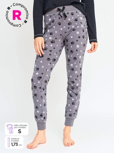 PANTALÓN TOBILLERO MUJER INDEX PIJAMA PUNO