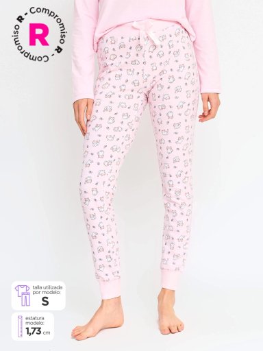 PANTALÓN TOBILLERO MUJER INDEX PIJAMA PUNO