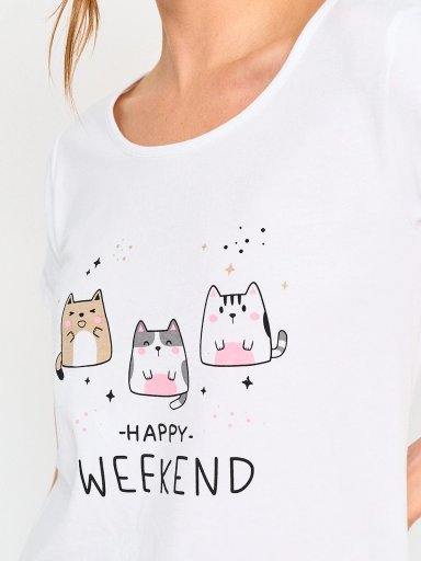 TOP DE PIJAMA MANGA CORTA MUJER INDEX PRINT - 3