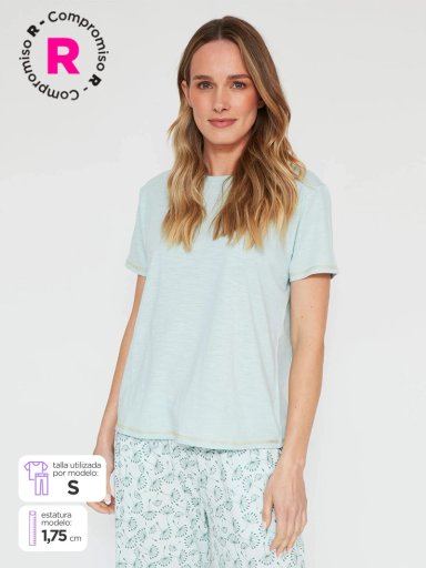 TOP DE PIJAMA MANGA CORTA MARQUIS ALGODÓN - 1