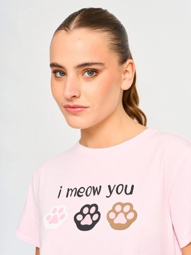 TOP DE PIJAMA MANGA CORTA MUJER INDEX RECTO PRINT - 3