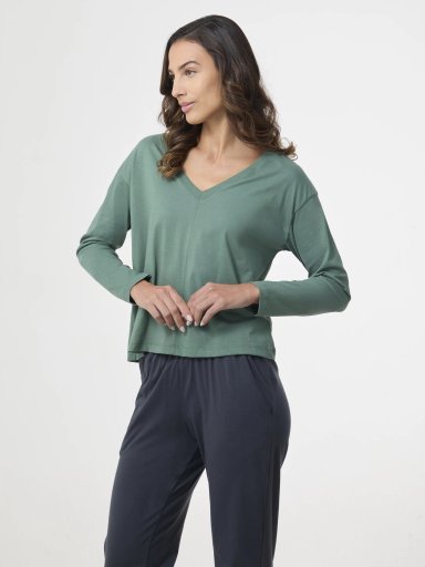 POLO PIJAMA MANGA LARGA MUJER MARQUIS OVERSIZE PV26 VERDE XL - 3