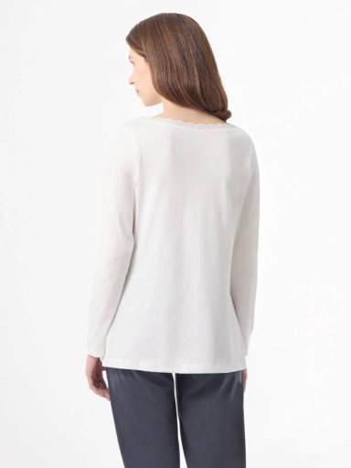 PIJAMA TOP MANGA LARGA MUJER MARQUIS ENCAJE - 2