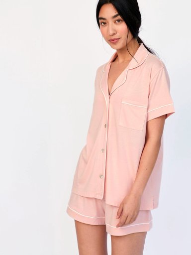 PIJAMA CORTA MUJER IN BLOOM ROSADO PJ BOYFRIEND MISTY