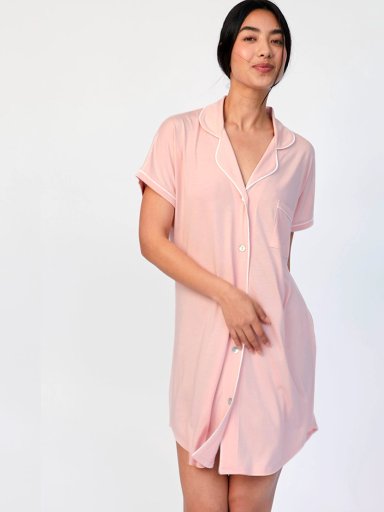 CAMISOLA MANGA CORTA MUJER IN BLOOM BOYFRIEND MISTY ROSADO