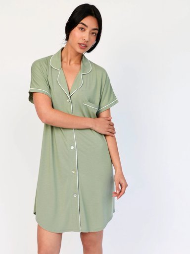 CAMISOLA MANGA CORTA MUJER IN BLOOM BOYFRIEND SAGE VERDE