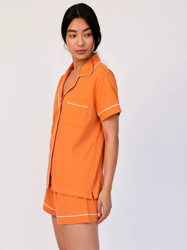 PIJAMA CORTA MUJER IN BLOOM NARANJA PJ BOYFRIEND APRICOT