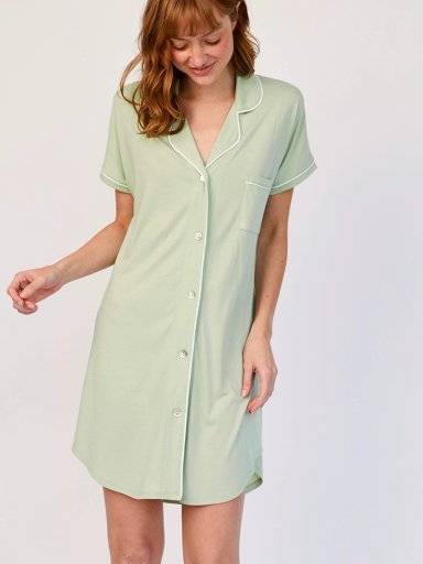 CAMISOLA MANGA CORTA MUJER IN BLOOM BOYFRIEND ALOE VERDE LIMÓN