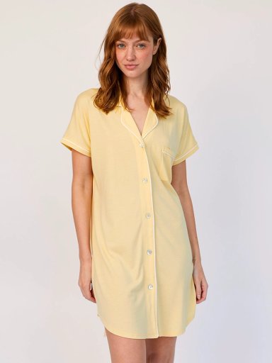 CAMISOLA MANGA CORTA MUJER IN BLOOM BOYFRIEND LIME AMARILLO