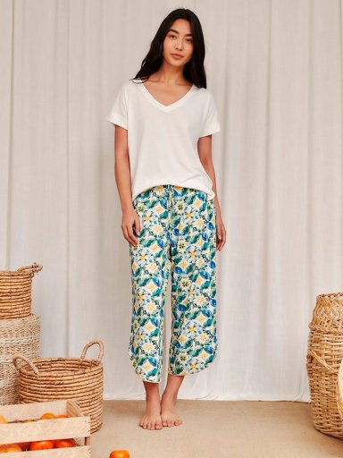 PANTALÓN PIJAMA MUJER IN BLOOM CAPRI POSITANO