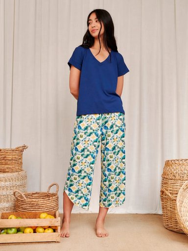 TOP DE PIJAMA MUJER IN BLOOM HARPER SAPPHIRE AZUL