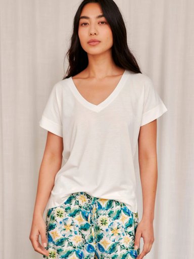 TOP DE PIJAMA MUJER IN BLOOM HARPER HUESO