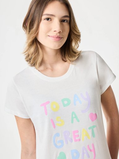 POLO DE PIJAMA MANGA CORTA MUJER INDEX TODAY IS A GREAT - 4