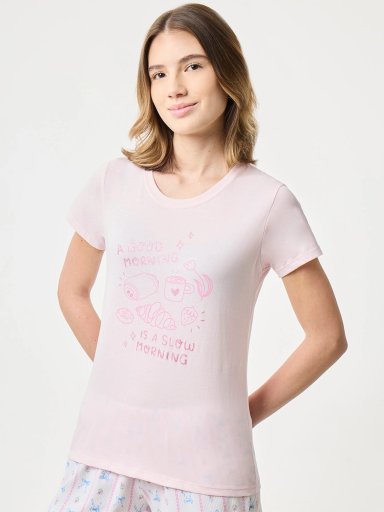 POLO DE PIJAMA MANGA CORTA MUJER INDEX PRINT CALMA - 3