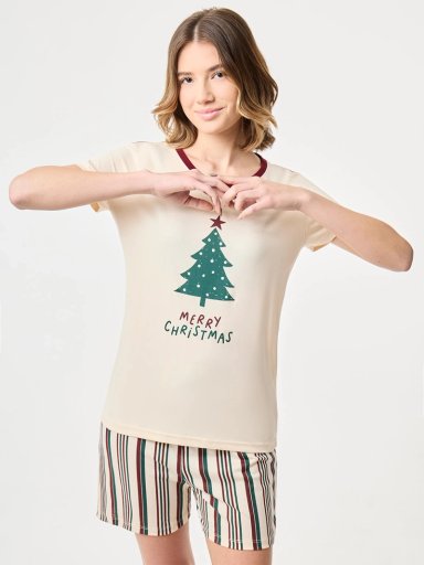 PIJAMA MANGA CORTA MUJER INDEX ÁRBOL NAVIDEÑO
