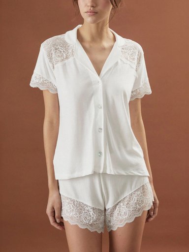 PIJAMA MUJER IN BLOOM HUESO PJ BOYFRIEND VERA