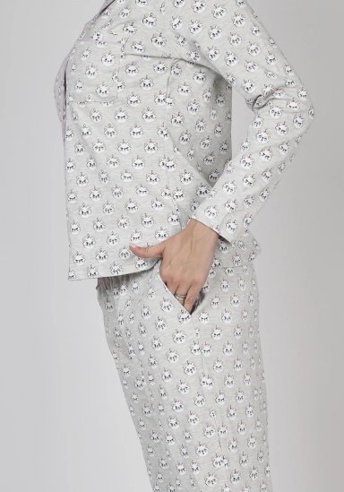 PIJAMA ALGODÓN MUJER KAYSER D6082 GRIS - 4
