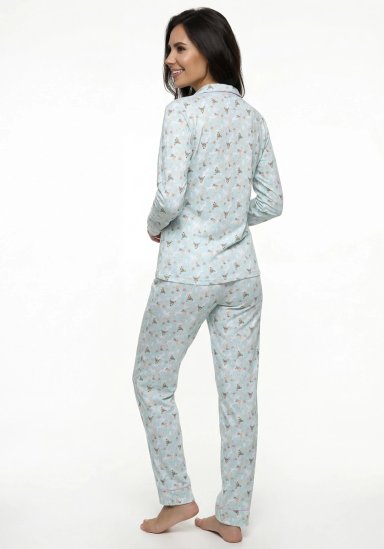 PIJAMA ALGODÓN MUJER KAYSER D6089 CELESTE - 2