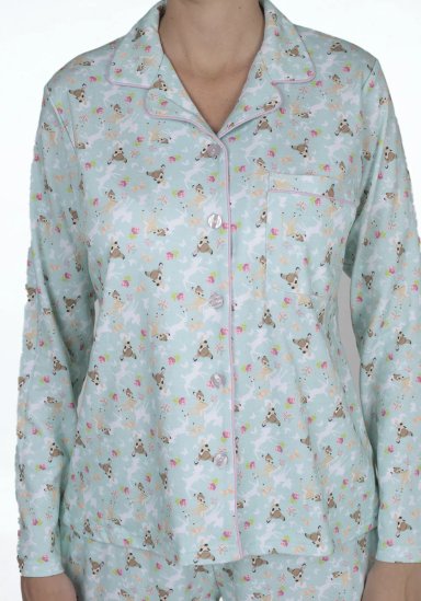 PIJAMA ALGODÓN MUJER KAYSER D6089 CELESTE - 3