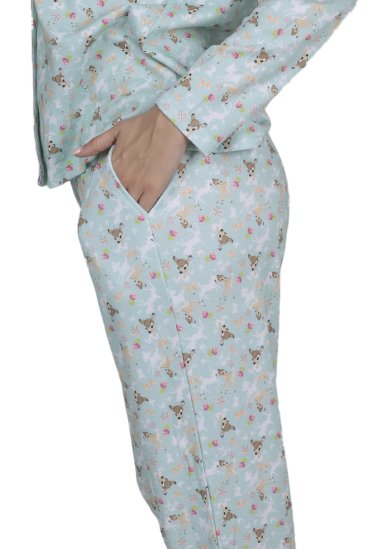 PIJAMA ALGODÓN MUJER KAYSER D6089 CELESTE - 4