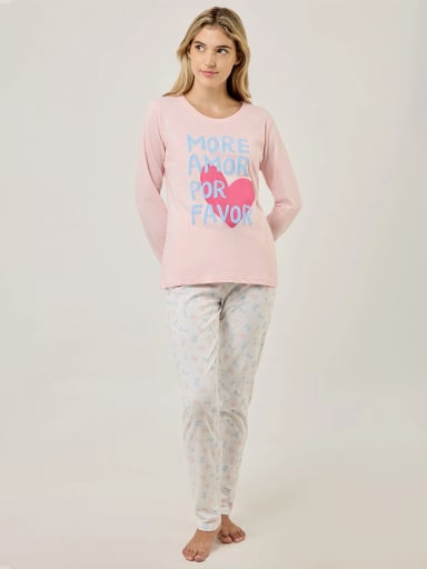 TOP PIJAMA MUJER INDEX ROSADO MORE AMOR - 5