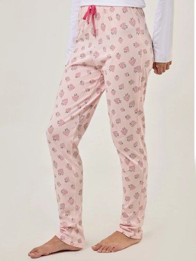 PANTALÓN PIJAMA MUJER INDEX ROSADO CORAZONES - 3