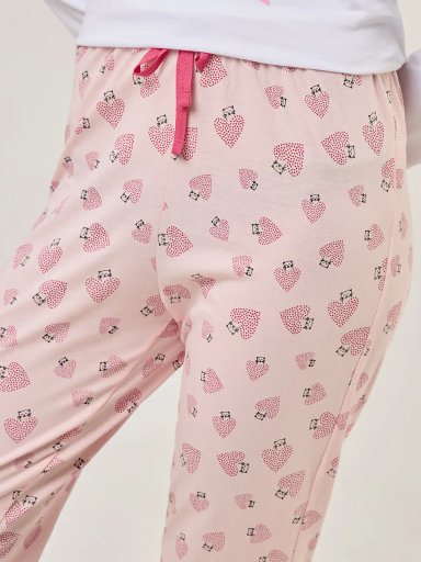 PANTALÓN PIJAMA MUJER INDEX ROSADO CORAZONES - 4