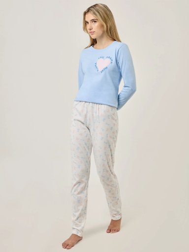 PANTALÓN PIJAMA MUJER INDEX HUESO LAZOS CELESTES - 5