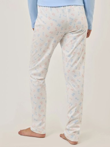 PANTALÓN PIJAMA MUJER INDEX HUESO LAZOS CELESTES - 2
