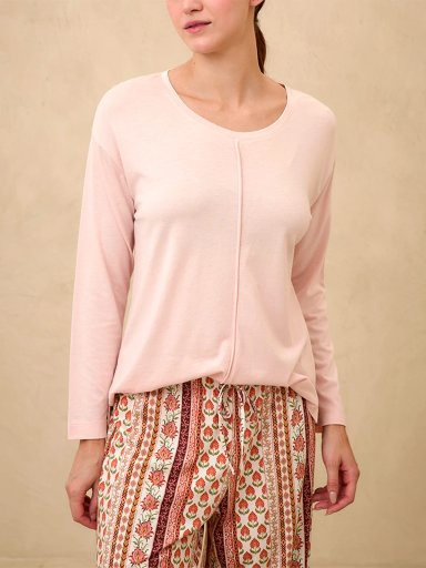 TOP DE PIJAMA MANGA LARGA MUJER IN BLOOM DENIA ML MISTY ROSE - 2