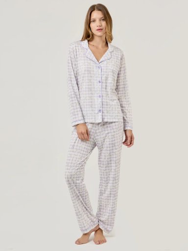 PIJAMA MUJER LILAI X MARQUIS EMMA VICHY FLORES - 3