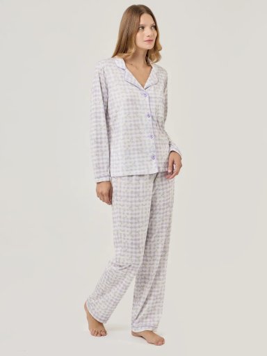 PIJAMA MUJER LILAI X MARQUIS EMMA VICHY FLORES - 5