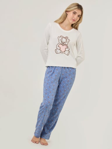 TOP PIJAMA MANGA LARGA INDEX MARRÓN OSITO - 5