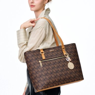 CARTERA Y MINI MOCHILA MUJER H & CO. CAFÉ - 6