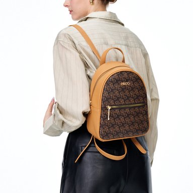 CARTERA Y MINI MOCHILA MUJER H & CO. CAFÉ - 8