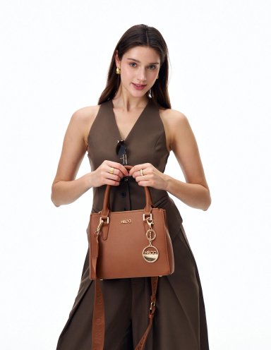 BOLSO SATCHEL H&CO. ELIANA 8109 COGNAC - 6