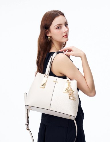 BOLSO SATCHEL H&CO. AGNES 8112 BEIGE - 5
