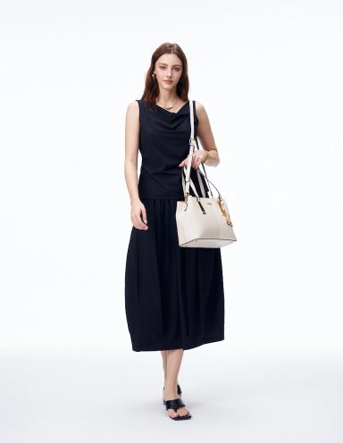 BOLSO SATCHEL H&CO. AGNES 8112 BEIGE - 7