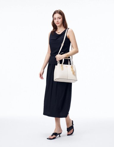BOLSO SATCHEL H&CO. AGNES 8112 BEIGE - 8