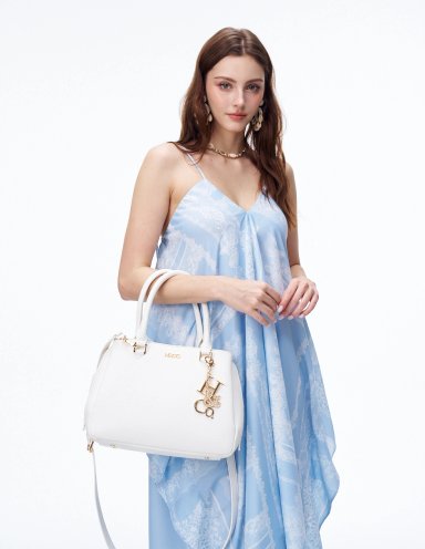 BOLSO SATCHEL H&CO. ELARA 8146 BLANCO - 6