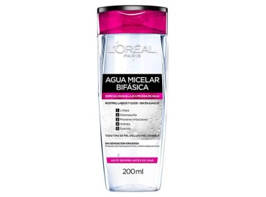 AGUA MICELAR LOREAL PARIS SKIN CARE DESMAQUILLANTE BIFÁSICA 200ML - 2