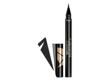 DELINEADOR DE OJOS LOREAL PARIS MAQUILLAJE FLASH CAT EYE A PRUEBA DE AGUA TONO BLACK 0.02 FL OZ - 2