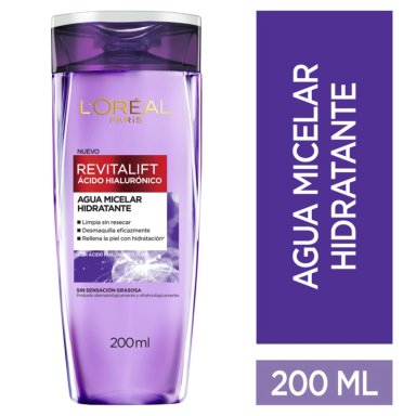 AGUA MICELAR LOREAL PARIS HIDRATANTE REVITALIFT ÁCIDO HIALURÓNICO 200ML - 1