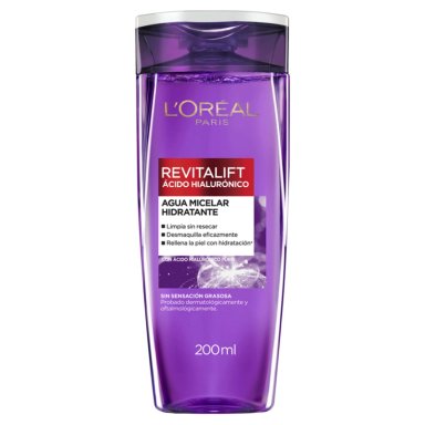 AGUA MICELAR LOREAL PARIS HIDRATANTE REVITALIFT ÁCIDO HIALURÓNICO 200ML - 2