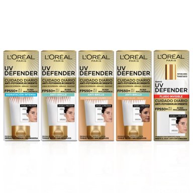 CREMA L'OREAL PARÍS UV DEFENDER HIDRATACIÓN SIN COLOR FPS50 40ML - 6